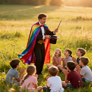 magicianshowkidsgrass